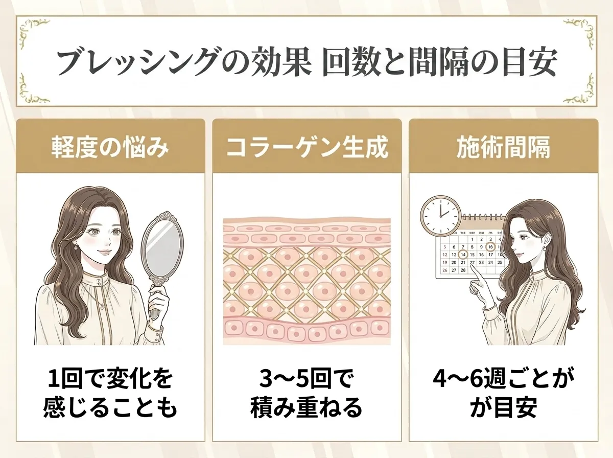 ブレッシングの効果が現れる回数と間隔の目安