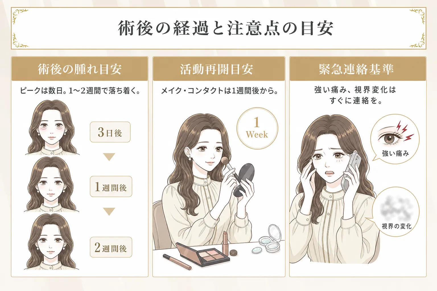 裏ハムラのデメリットは腫れや内出血などで医療機関に連絡する症状を説明